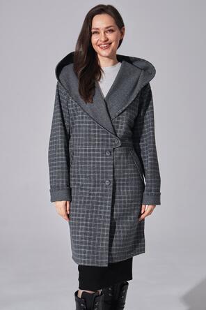 Драповое пальто с капюшоном Эван, цвет серый, фото 5