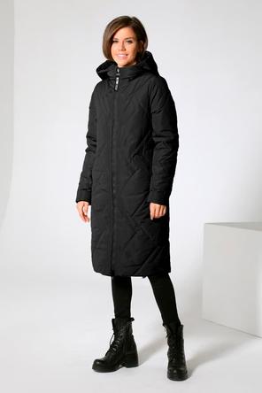 Зимнее пальто с капюшоном DW-22407, черного цвета, сторона 1