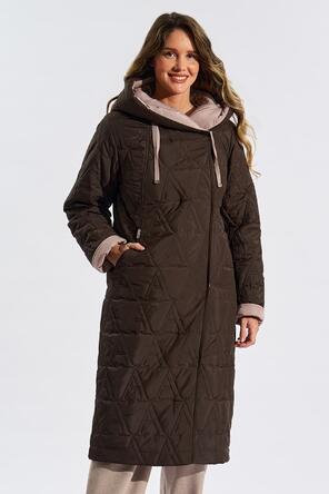 Зимнее пальто с капюшоном Димма цвет темно-коричневый, вид 5
