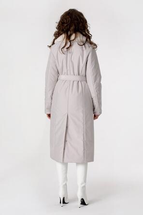Пальто с эко-мехом DW-23303, цвет светло-серый, фото 2