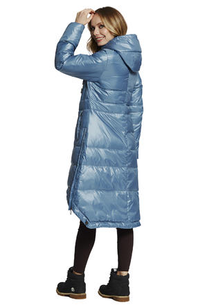Зимнее пальто с капюшоном Димма артикул 2126 цвет голубой vid 4