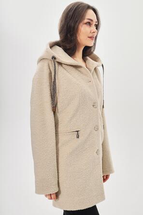 Пальто с капюшоном Пейдж от Димма, цвет светло бежевый, фото 3