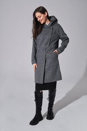 Драповое пальто с капюшоном Эван, цвет серый, фото 3