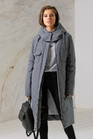 Женское зимнее пальто 22414 Dizzyway, цвет графитовый, фото 3
