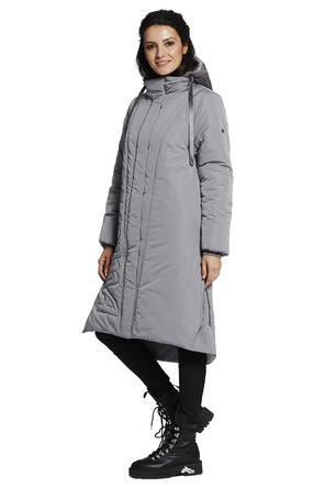 Зимнее пальто с капюшоном DIMMA артикул 2120 цвет серый, фото 2