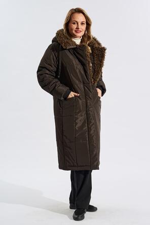 Зимнее пальто с капюшоном Мелони, Димма цвет коричневый, vid 1