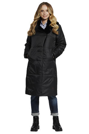 Зимнее пальто с капюшоном Димма арт 2110 цвет черный, фото 1