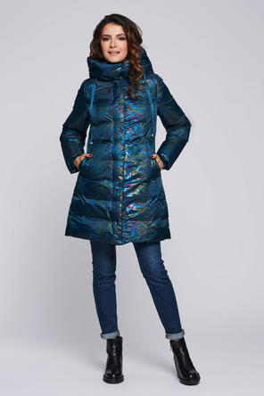 Зимнее пальто с капюшоном Димма артикул 1900 цвет синий