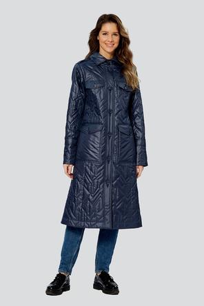 Демисезонное пальто с поясом Диаманте, DIMMA Studio, цвет темно-синий, img 1