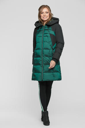 Зимнее пальто с капюшоном DIMMA артикул 2003 цвет зеленый