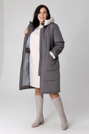 Зимнее пальто DW-23421 Dizzyway, цвет графитовый, вид 4