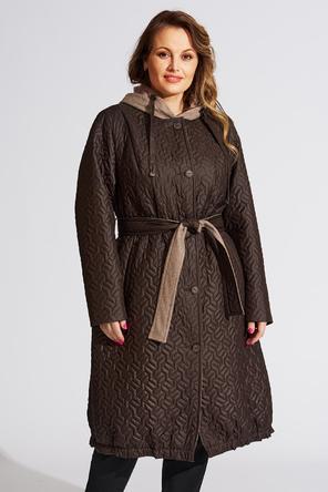 Пальто с капюшоном Умбрия от Dimma Fashion, цвет темно-коричневый, вид 5