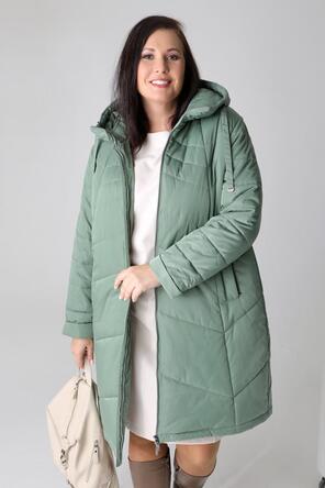 Зимнее стеганное пальто DW-23422, цвет оливковый vid 4