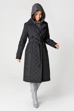 Стеганое пальто DW-23309, цвет черный фото 3