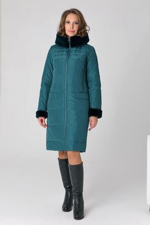 Зимнее пальто женское DW-23412 цвет малахитовый, фото 1