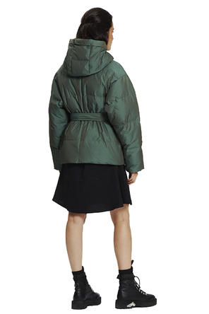 Зимняя куртка с капюшоном Димма артикул 2114 цвет зеленый вид 4