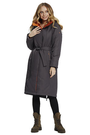 Зимнее пальто с капюшоном Олона, тм Димма цвет темно серый, вид 1