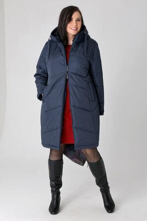 Зимнее стеганное пальто DW-23422, цвет темно синий vid 4