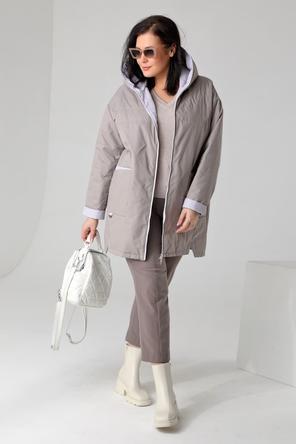 Женская куртка plus size DW-23129, цвет бежевый, фото 1