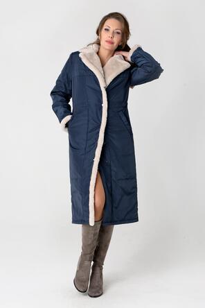 Женское стеганое пальто DW-23302, цвет темно-синий, фото 3