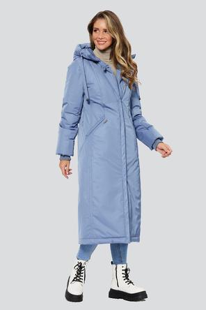 Зимнее пальто с капюшоном Пальмера Димма артикул 2314 цвет голубой фото 06