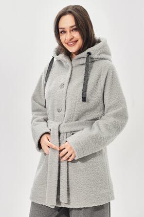 Пальто с капюшоном Пейдж от Димма, цвет светло серый, фото 2