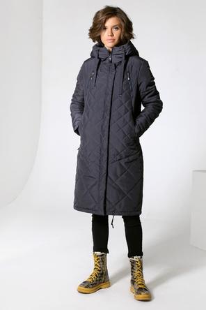 Зимнее пальто DW-22411, цвет темно-графитовый, фото 1