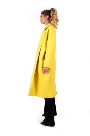 Пальто букле tri-18001 цвет лимонный