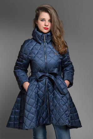 Демисезонное пальто артикул VLL-1116  цвет синий