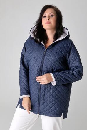 Женская стеганая куртка plus size DW-24126, цвет темно-синий, фото 5