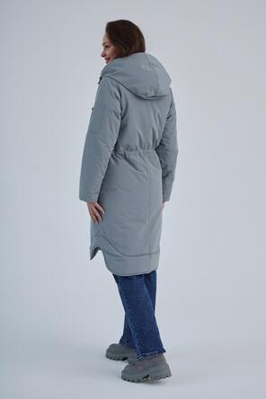 Зимнее пальто с капюшоном Димма артикул 2418 цвет светло-серый, вид 3