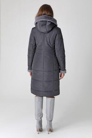 Зимнее пальто женское DW-23412 цвет графитовый, фото 2