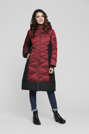 Зимнее пальто с капюшоном DIMMA артикул 1914 цвет бордовый