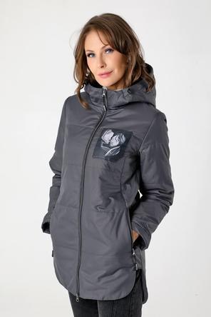 Женская длинная куртка DW-23116,  DizzyWay, цвет графитовый, фото 3