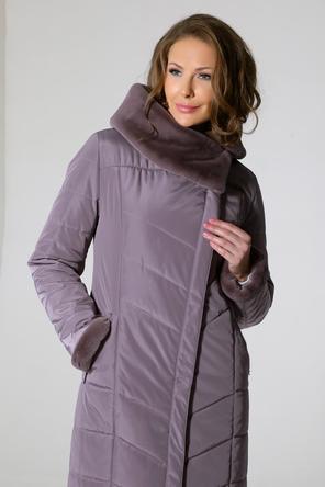 Зимнее пальто DW-22401 цвет серо-сиреневый, фото 3