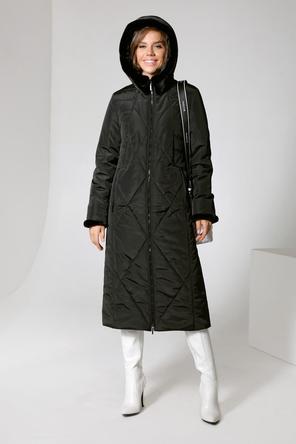 Женское зимнее пальто Dizzyway арт. DW-21403, цвет черный, фото 4