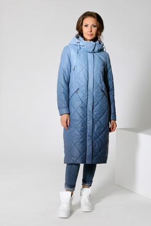 Стеганое зимнее пальто DW-22406, цвет серо-голубой, сторона 1