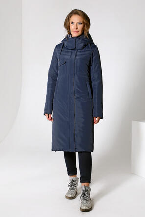 Женское зимнее пальто 22414 Dizzyway, цвет темно синий, фото 2