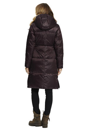 Зимнее пальто с капюшоном Димма артикул 2119 цвет баклажан vid 4