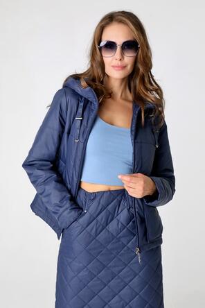 Женская куртка DW-24121, цвет темно синий, вид 4