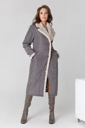 Женское стеганое пальто DW-23302, цвет темно-серый, фото 1