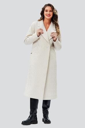 Пальто стеганое Фламенко, фирма Димма DI-2367, цвет слоновая кость, вид 1