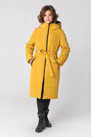 Зимнее женское пальто DW-23418, цвет горчичный, вид 1 