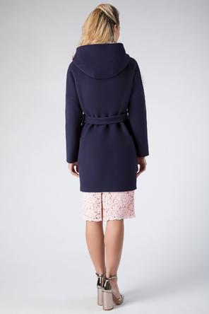 пальто женское с капюшоном арт. es-3-7007/3 синего цвета
