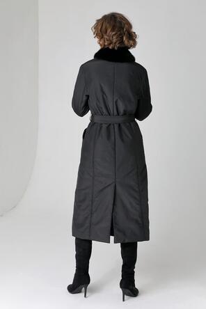 Пальто с эко-мехом DW-23303, цвет черный, фото 2