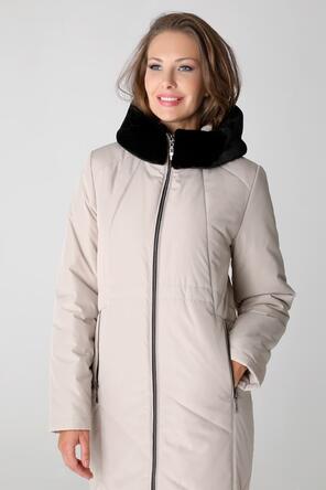 Зимнее пальто DW-23409, цвет серо-бежевый, фото 3