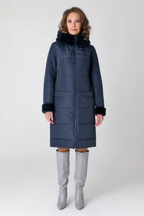 Зимнее пальто женское DW-23412 цвет темно-синий, фото 1