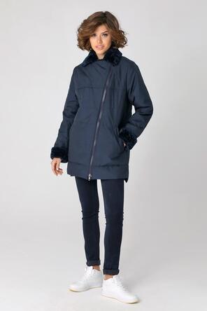 Куртка с искусственным мехом арт. DW-23330, цвет темно-синий, вид 1