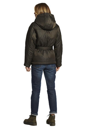 Зимняя куртка женская с капюшоном Димма артикул 2117 цвет хаки, вид 4