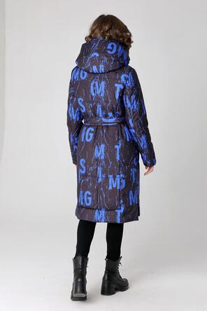 Зимнее пальто с принтом DW-23417, цвет синий, вид 3